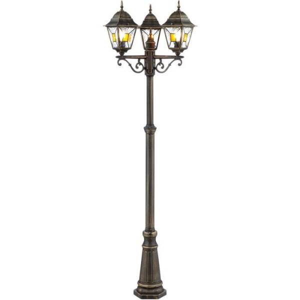 Brilliant - Lampadaire extérieur JANEL - BRILLIANT - noir doré - métal/verre - 3x60W - IP44 - Image 1