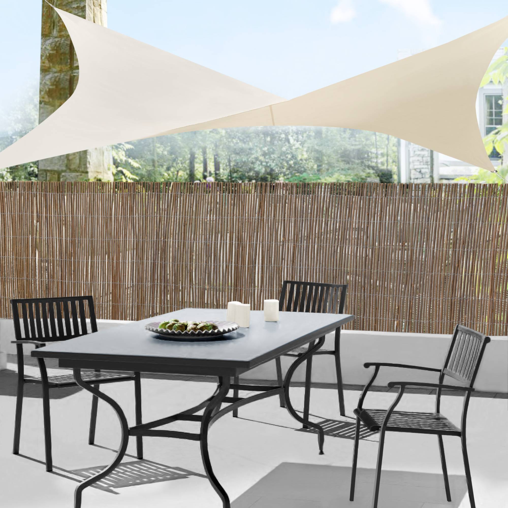 Voile d'Ombrage Lerma Carrée Beige 4 x 4 m [en.casa] - Imagen 6