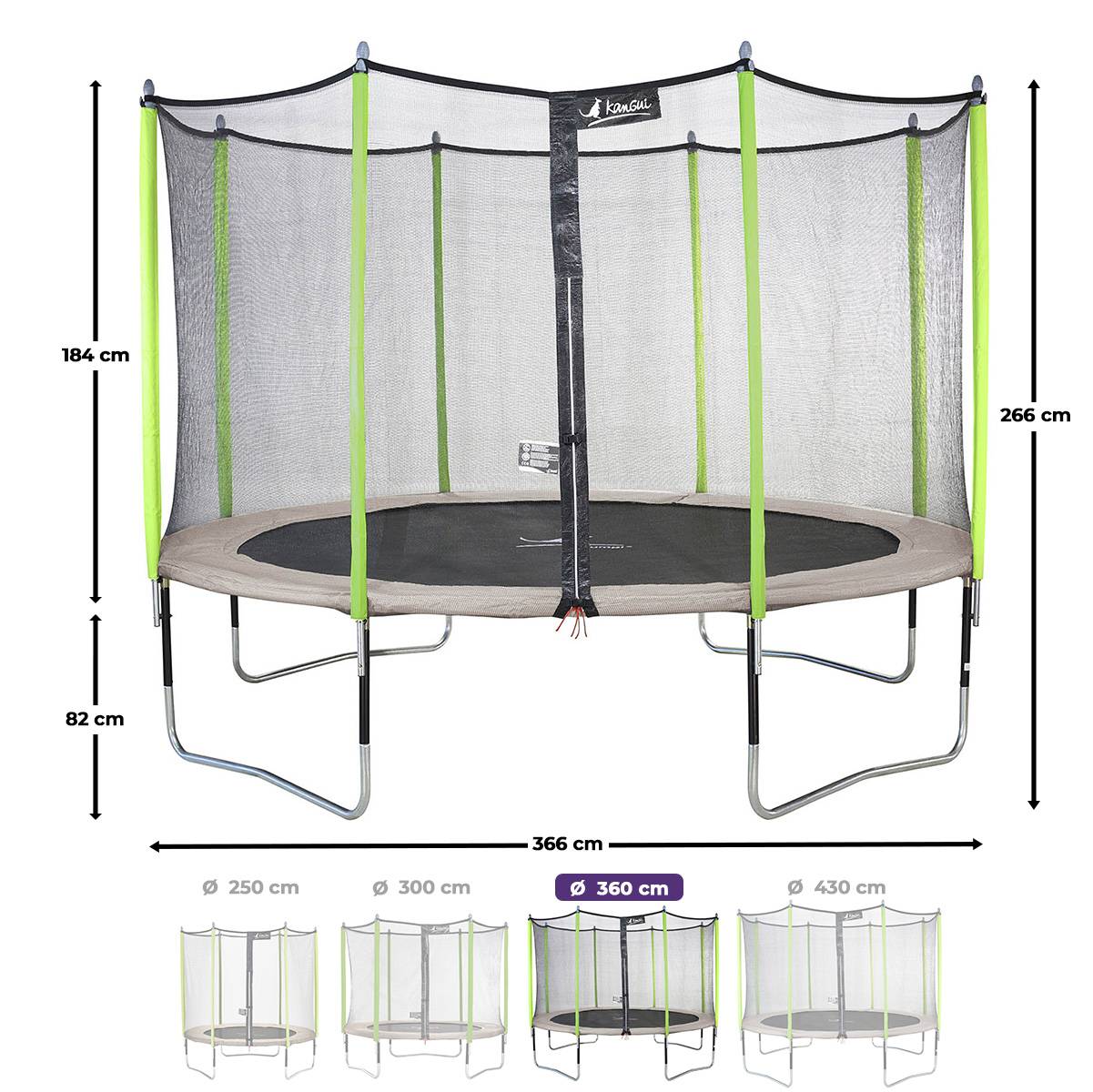 Kangui - Trampoline Ø 360 cm + filet + échelle + bâche + kit d'ancrage - JUMPI 360 Kangui - Image 3