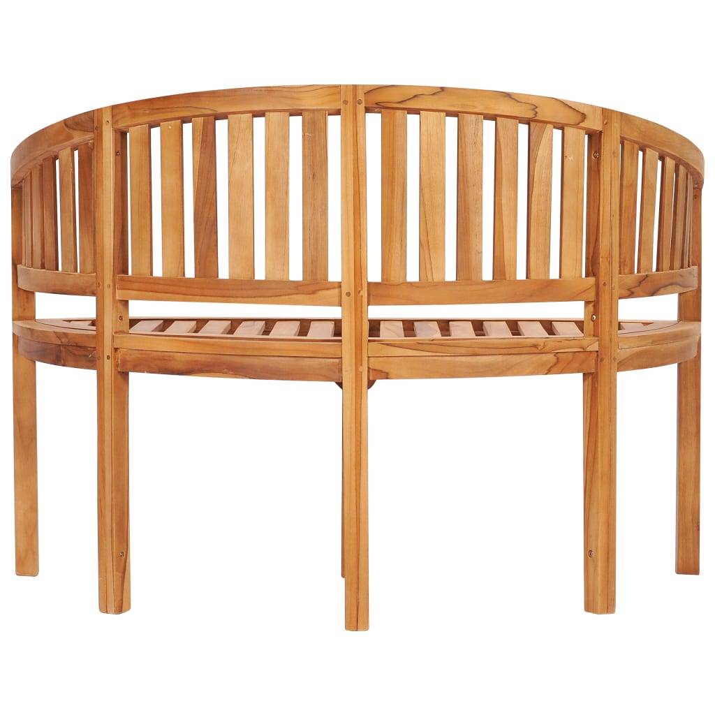 Helloshop26 - Banc de jardin meuble de patio d'extérieur terrasse en forme de banane 120 cm teck solide - Imagen 4