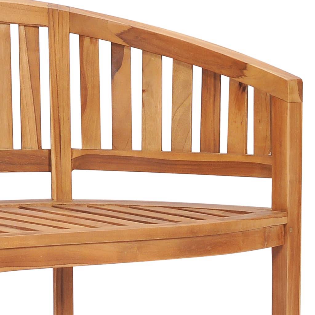 Helloshop26 - Banc de jardin meuble de patio d'extérieur terrasse en forme de banane 120 cm teck solide - Imagen 5