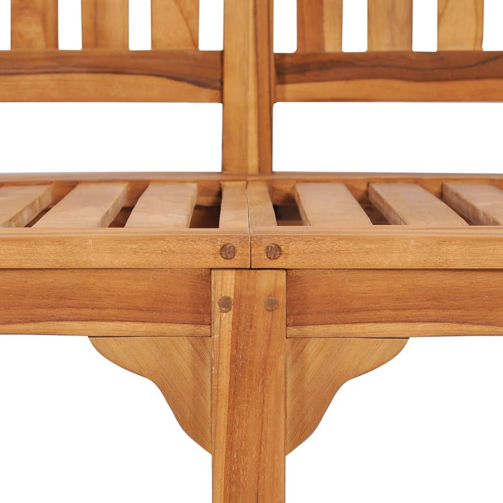 Helloshop26 - Banc de jardin meuble de patio d'extérieur terrasse en forme de banane 120 cm teck solide - Imagen 6