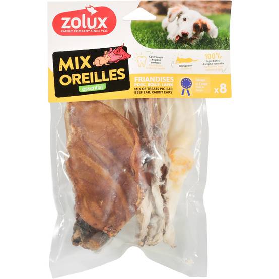 Zolux - Friandises naturelles mix 8 Oreilles 150 g pour chien - Image 1