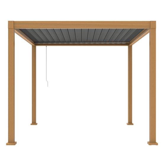 Pergola bioclimatique 3x3m Zeus effet bois - Gecko Jardin - Image 2