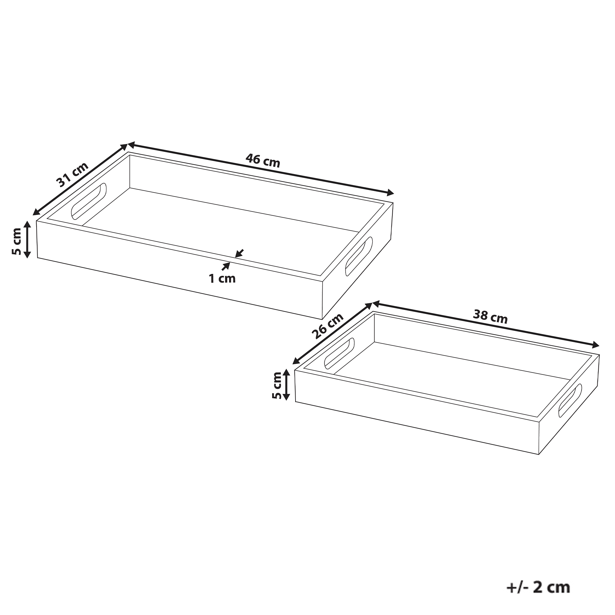 Beliani - Service de table Manguier Marron clair QUENA - 46x31x5- Beliani - Image 3