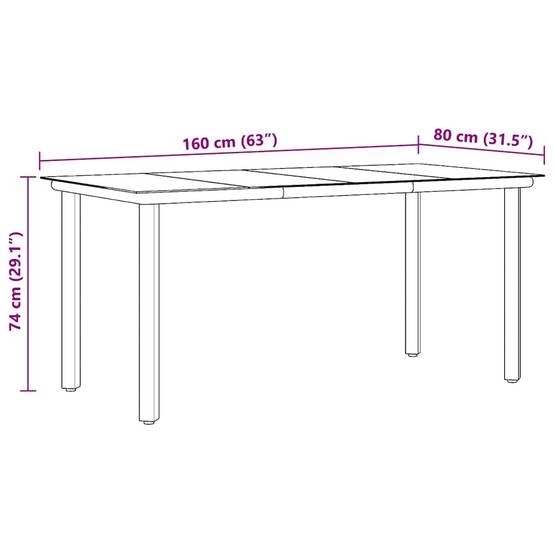 ComfortXL - Table de Jardin Noire 160cm en Acier et Verre Trempé, avec Pieds Carrés pour un Style Moderne – ComfortXL Outdoor Living - Image 9