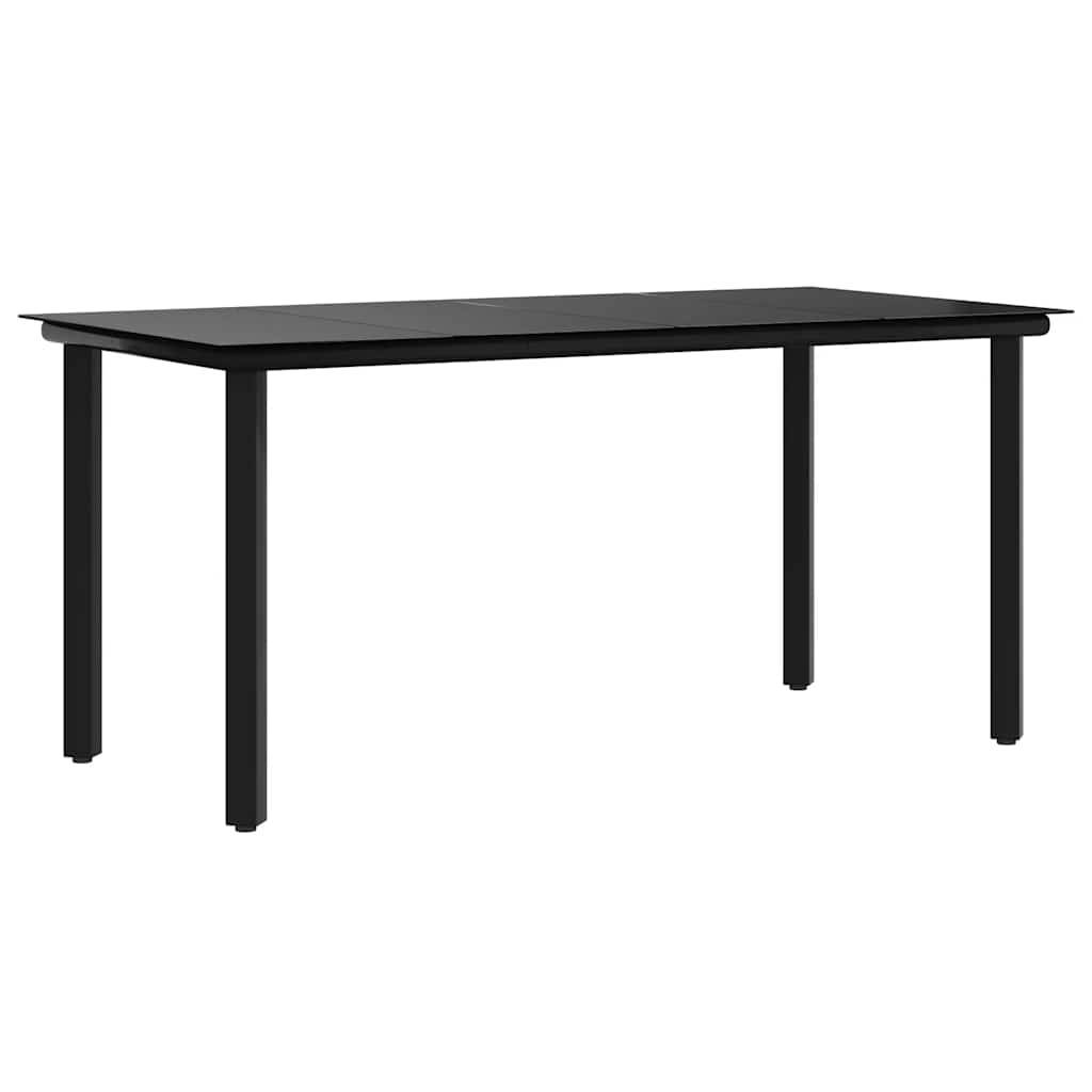 ComfortXL - Table de Jardin Noire 160cm en Acier et Verre Trempé, avec Pieds Carrés pour un Style Moderne – ComfortXL Outdoor Living - Image 7