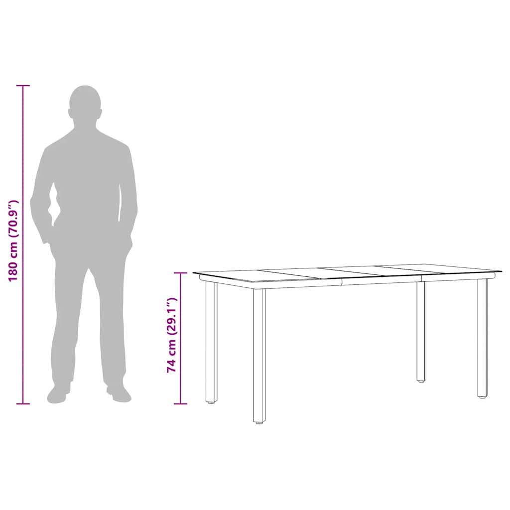 ComfortXL - Table de Jardin Noire 160cm en Acier et Verre Trempé, avec Pieds Carrés pour un Style Moderne – ComfortXL Outdoor Living - Image 10