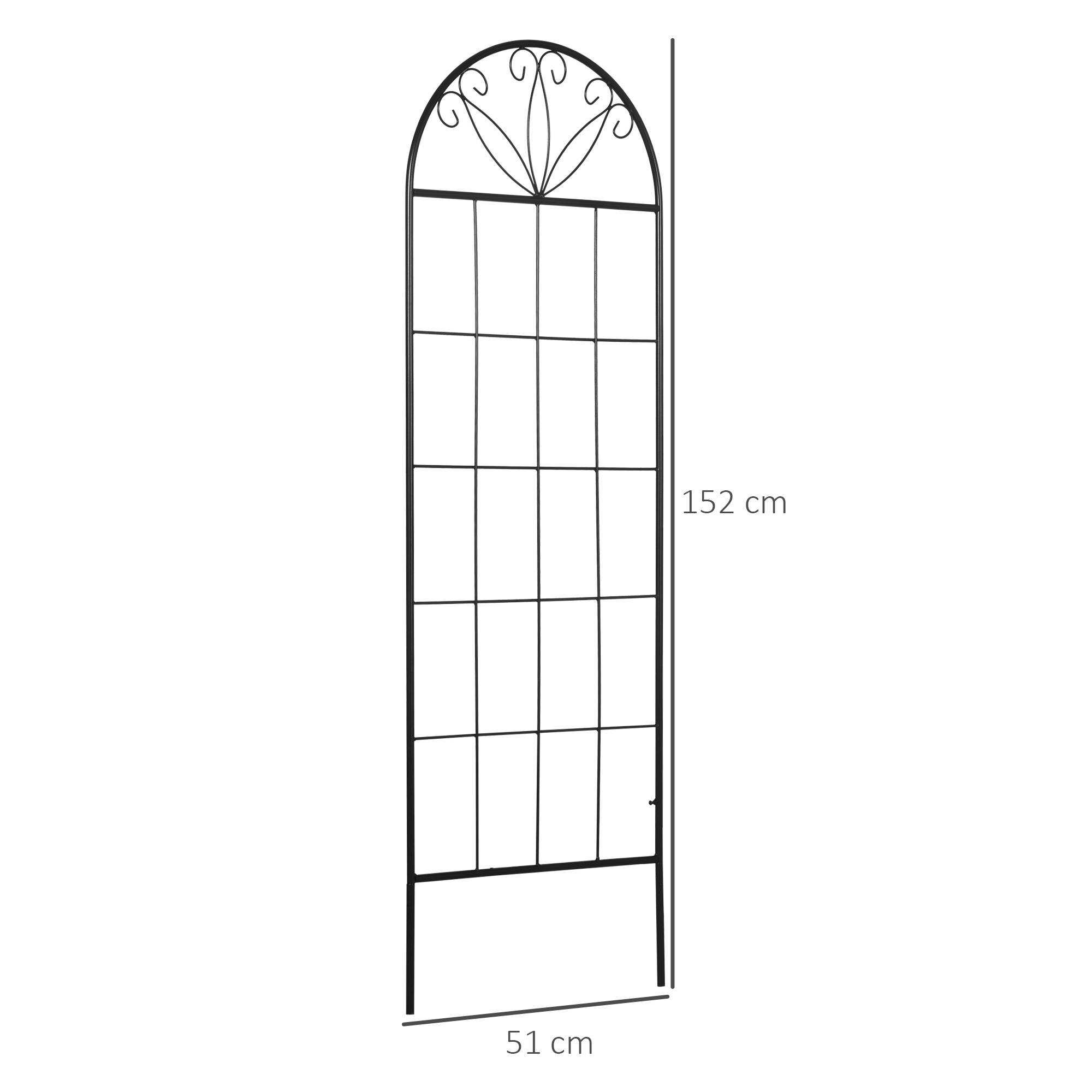Treillis de jardin lot de 2 acier noir 51 x 1.1 x 152 cm - PANGIVO - Image 5