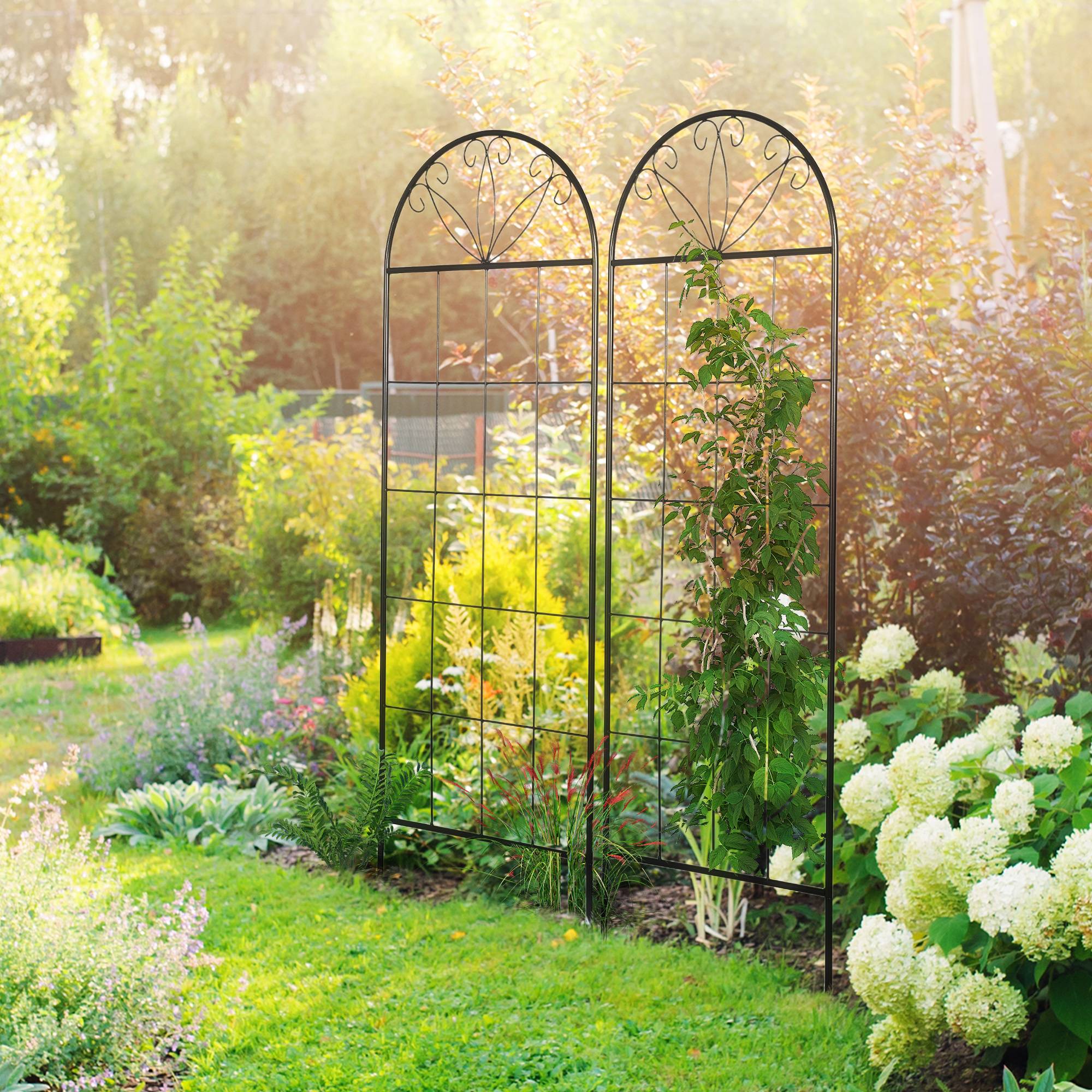 Treillis de jardin lot de 2 acier noir 51 x 1.1 x 152 cm - PANGIVO - Image 3
