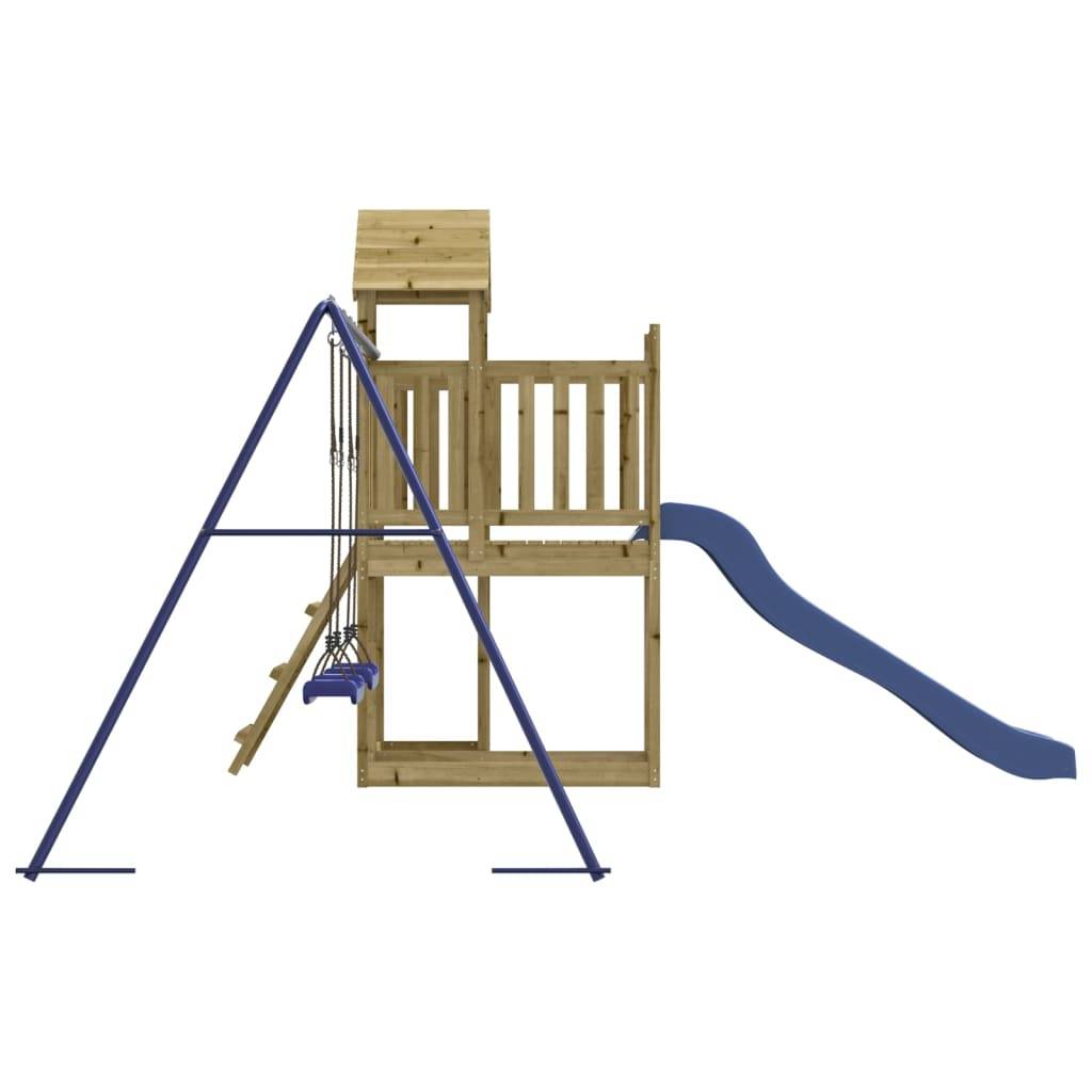 Helloshop26 - Aire de jeux d'extérieur balançoires toboggan portiques robuste jeux jardin bois de pin imprégné - Imagen 5