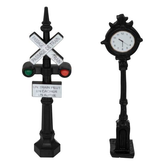 Fééric Lights & Christmas - Lot de 2 accessoire village signalisation H.9cm - Atmosphera Créateur d'intérieur - Image 1