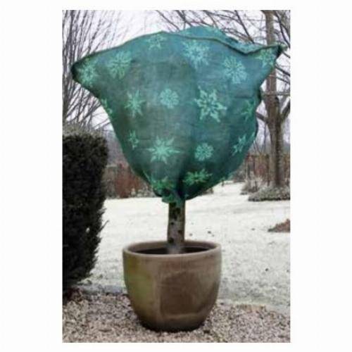 Housse d'hivernage en jute tissée imprimé hiver - Vert