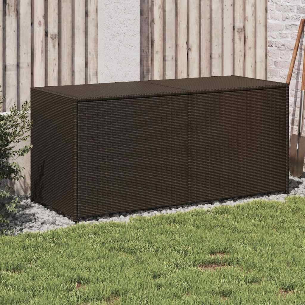 PANGIVO - Coffre de jardin résine tressée marron 120 x 50 x 56 cm - PANGIVO