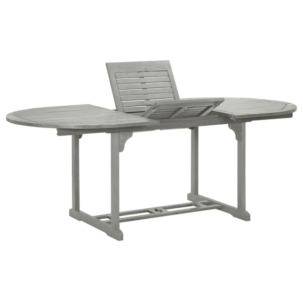 ComfortXL - Table de Jardin Extensible de 150 à 200 cm en Bois d'Acacia Gris, avec Trou pour Parasol – ComfortXL Outdoor Living - Image 1
