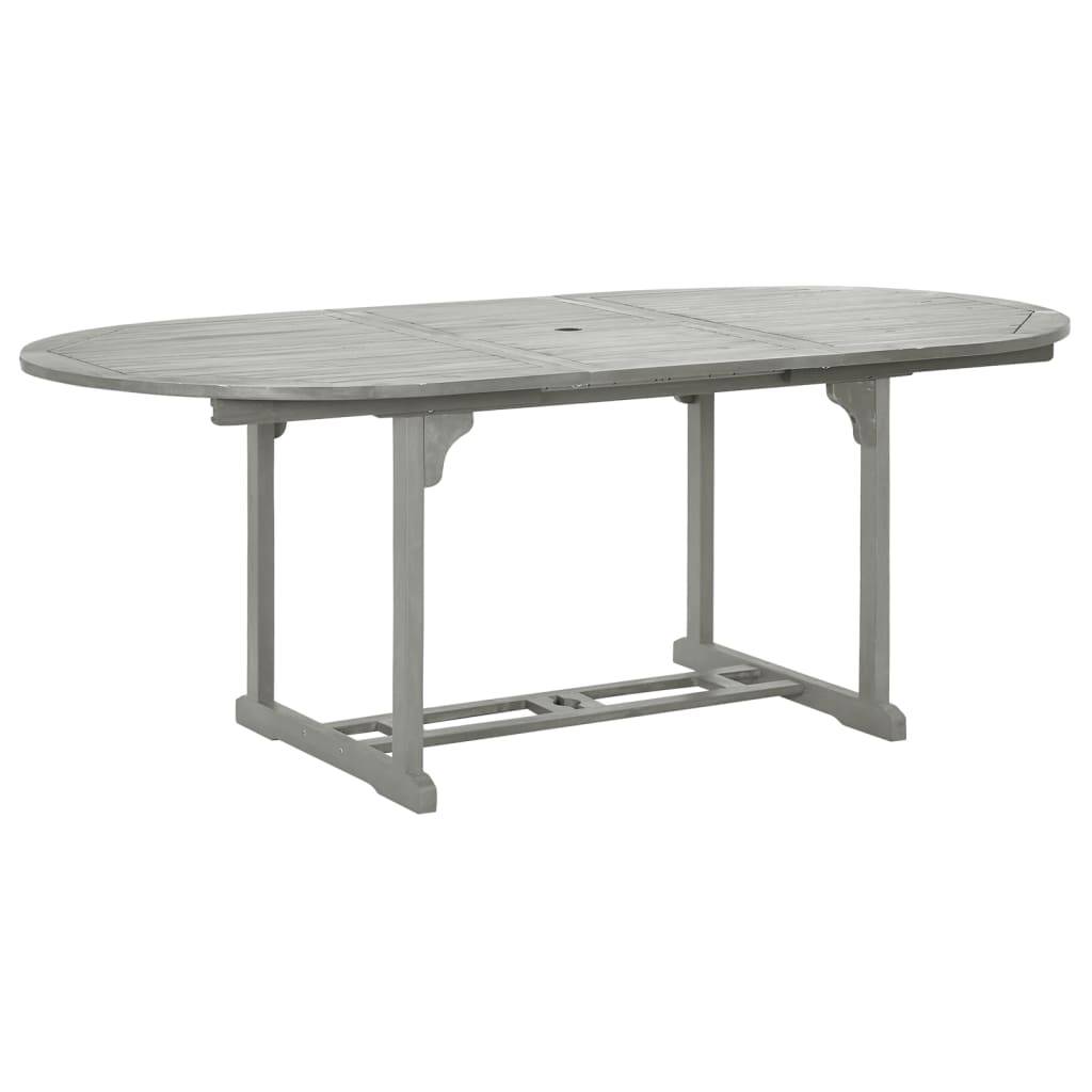 ComfortXL - Table de Jardin Extensible de 150 à 200 cm en Bois d'Acacia Gris, avec Trou pour Parasol – ComfortXL Outdoor Living - Image 2