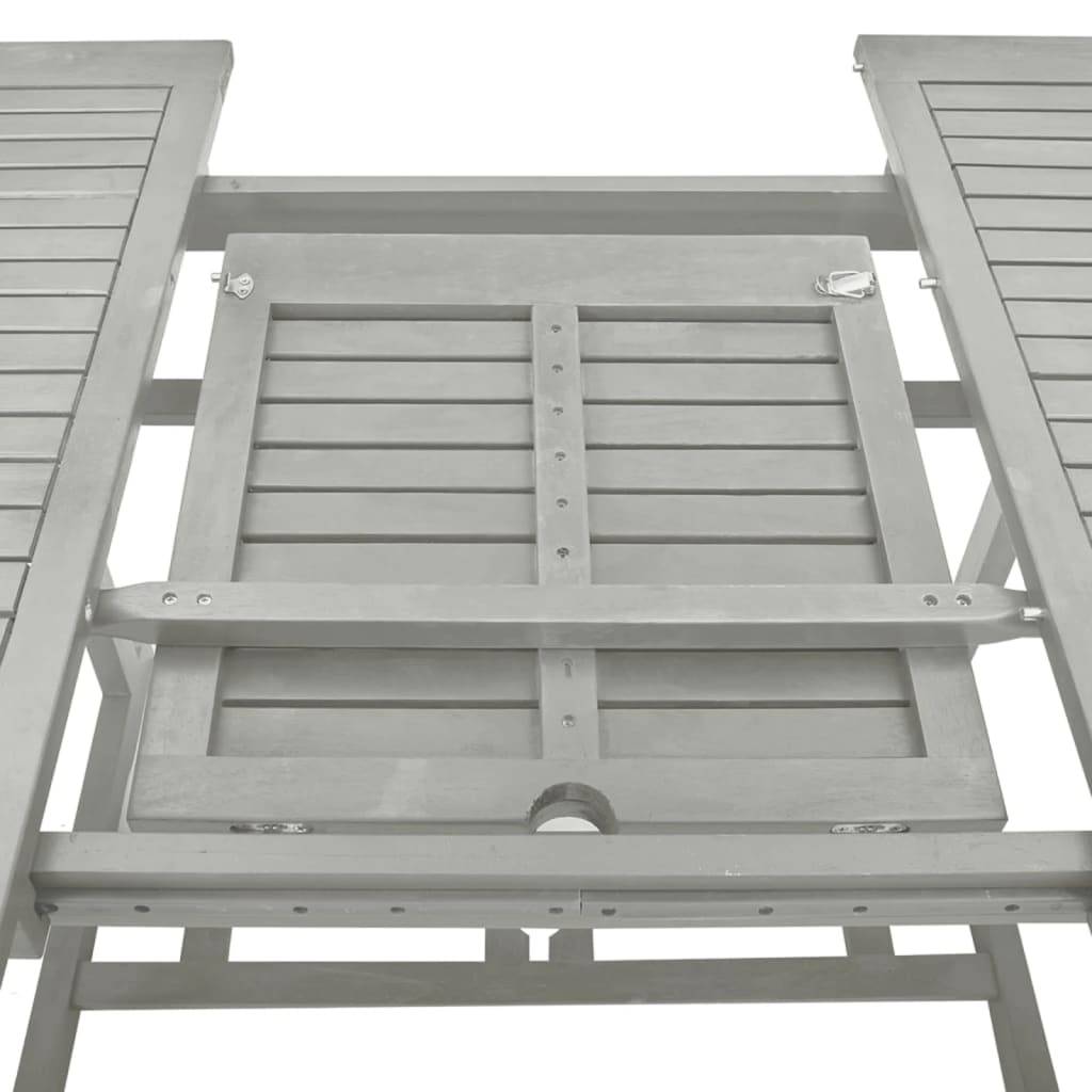 ComfortXL - Table de Jardin Extensible de 150 à 200 cm en Bois d'Acacia Gris, avec Trou pour Parasol – ComfortXL Outdoor Living - Image 6