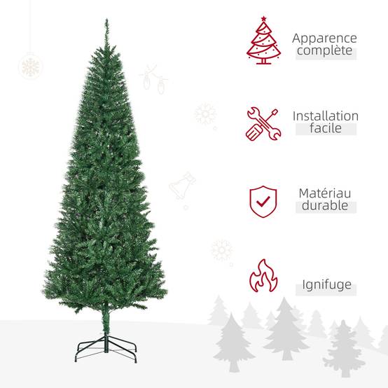 Sapin de Noël Artificiel 210H cm 865 Branches épines Imitation Nordmann Grand réalisme Vert - Image 6