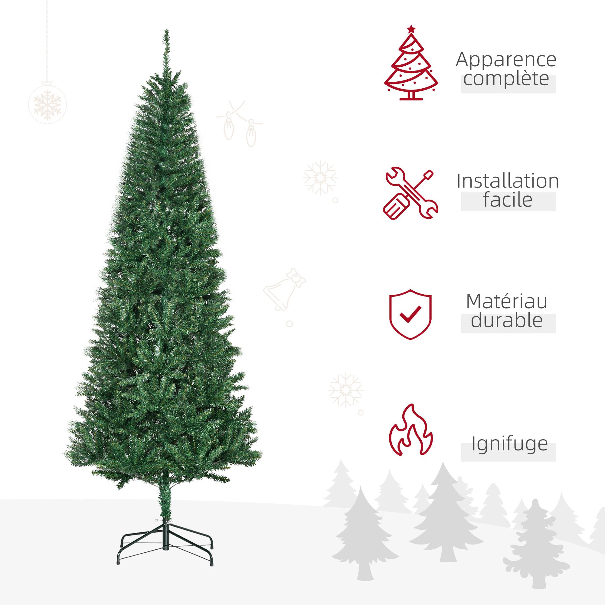 Sapin de Noël Artificiel 210H cm 865 Branches épines Imitation Nordmann Grand réalisme Vert - Image 6