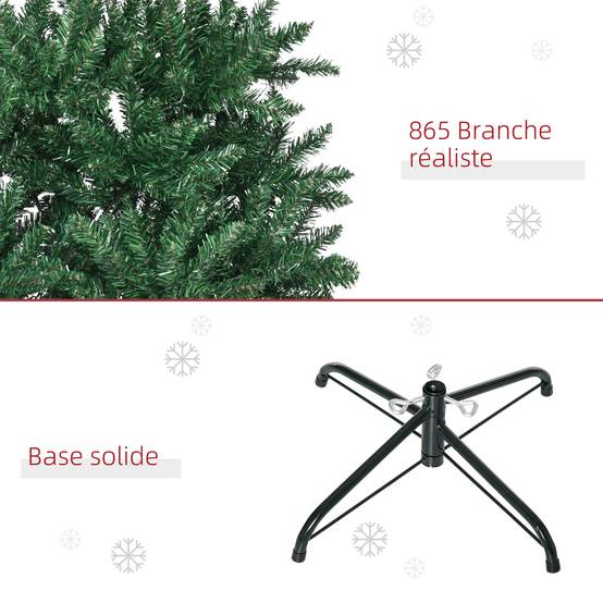Sapin de Noël Artificiel 210H cm 865 Branches épines Imitation Nordmann Grand réalisme Vert - Image 7