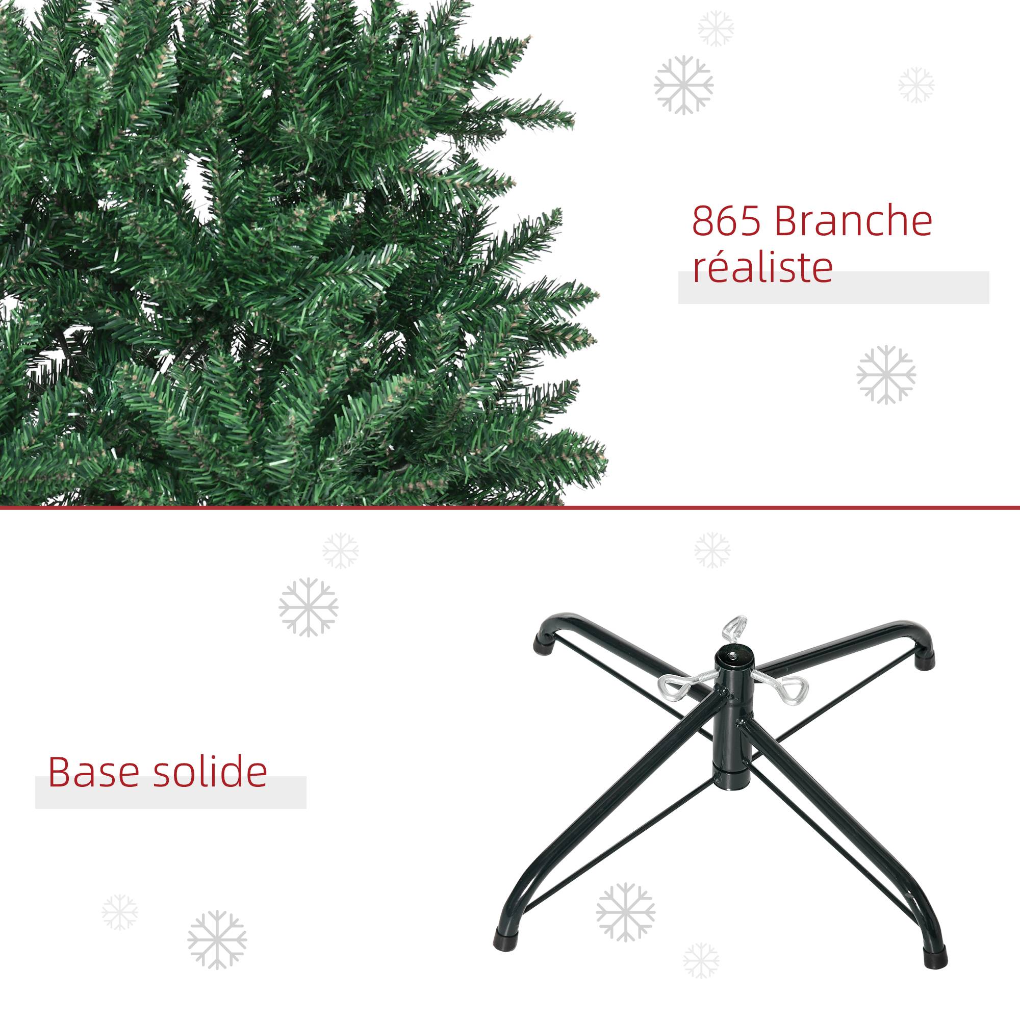Sapin de Noël Artificiel 210H cm 865 Branches épines Imitation Nordmann Grand réalisme Vert - Image 7