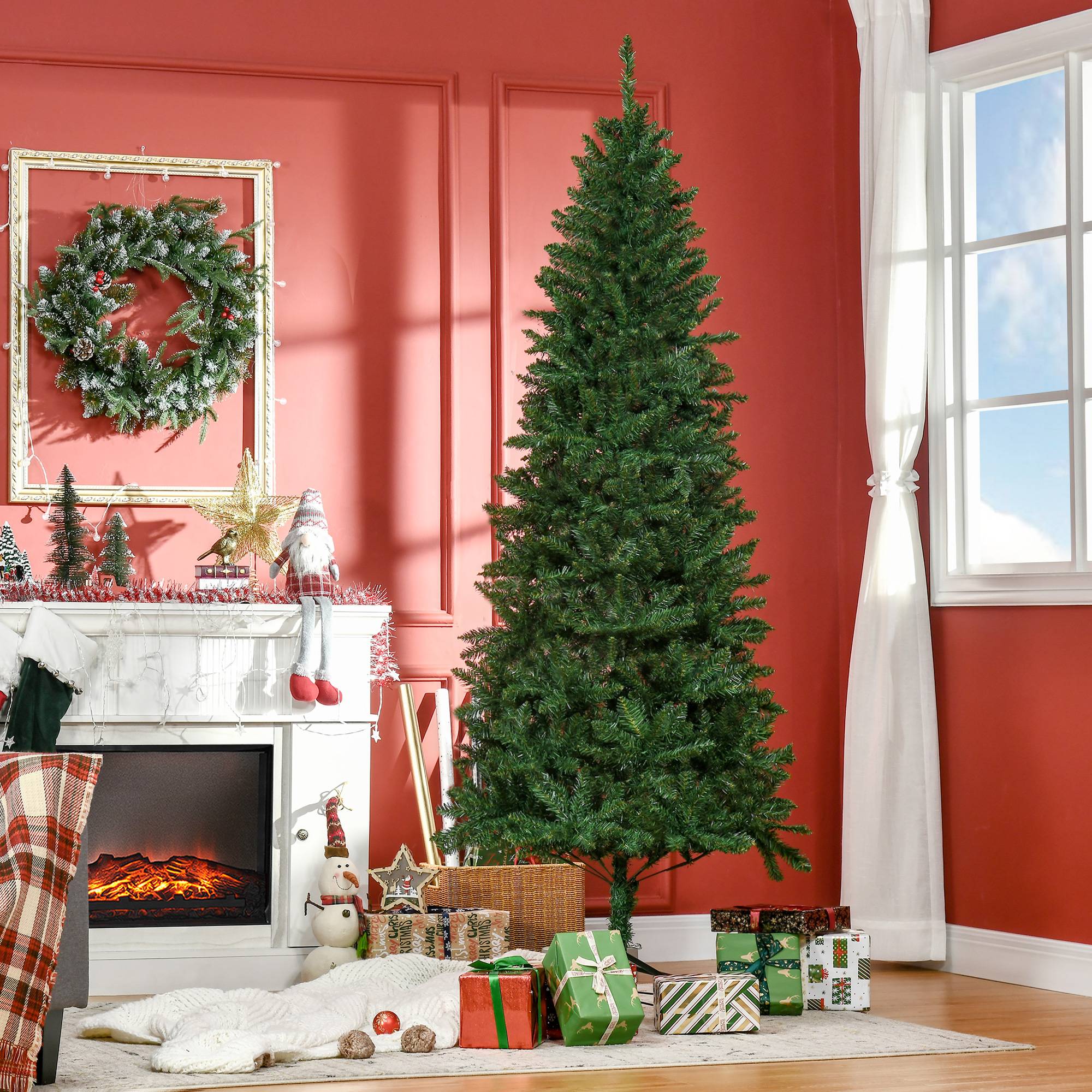 Sapin de Noël Artificiel 210H cm 865 Branches épines Imitation Nordmann Grand réalisme Vert - Image 3