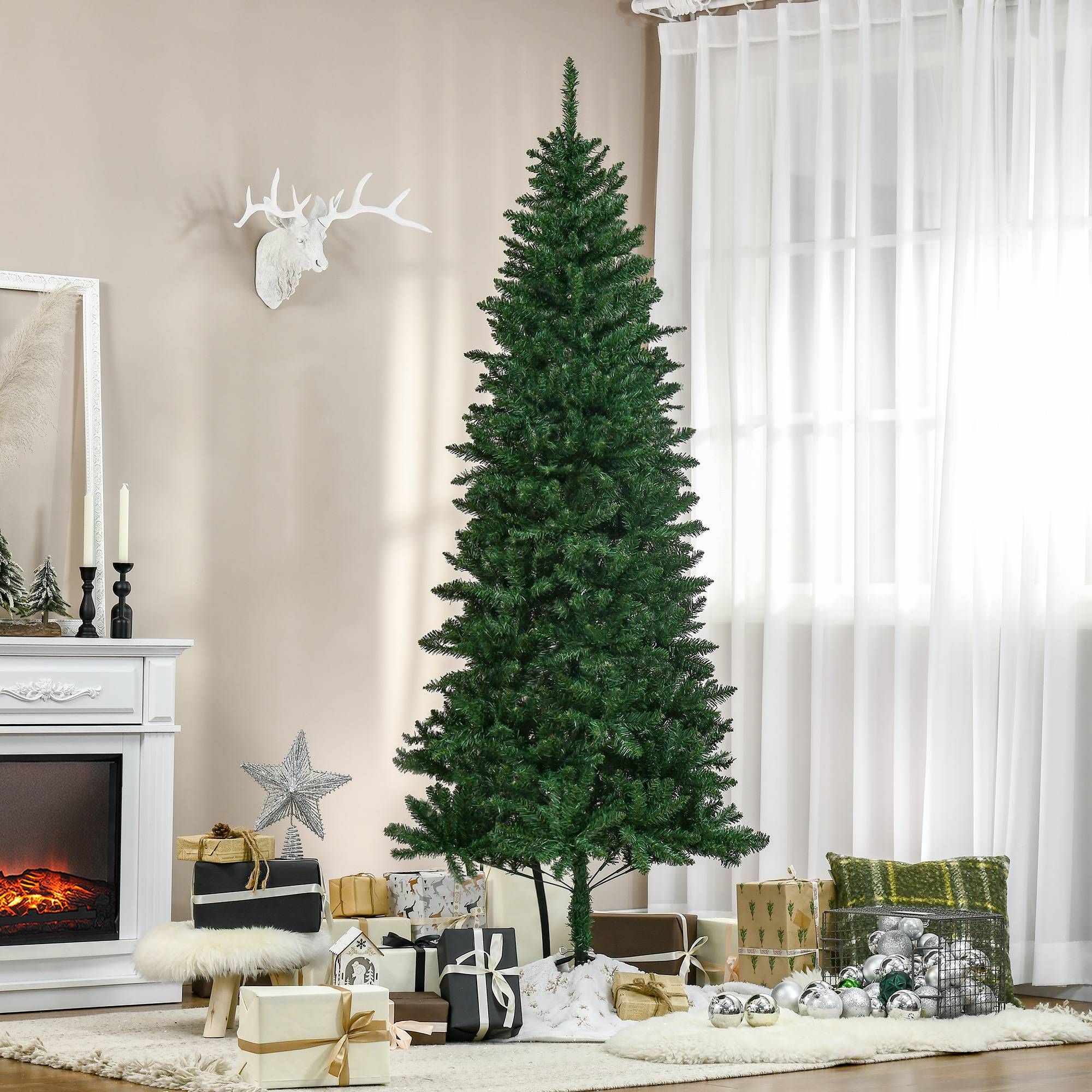 Sapin de Noël Artificiel 210H cm 865 Branches épines Imitation Nordmann Grand réalisme Vert - Image 4