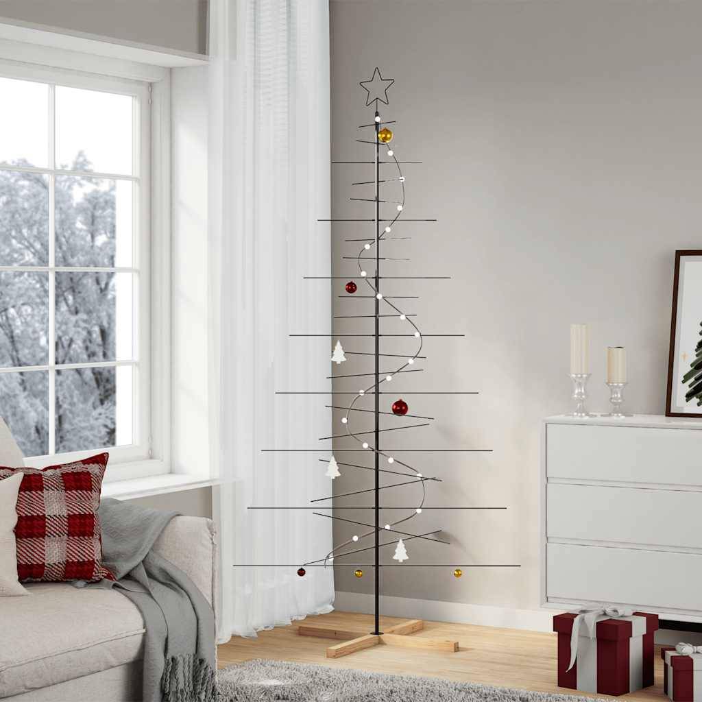 ComfortXL - Sapin de Noël design métal et bois avec branches modulables Noir 210 cm – ComfortXL Outdoor Living - Image 1