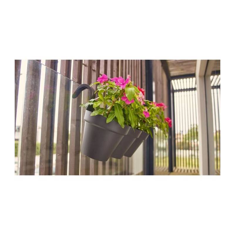 Artevasi Pot De Fleurs Pour Balcon Capri Individ - 30,5 X 54 X H 28 Cm - 11 L - Gris Anthracite - Image 2