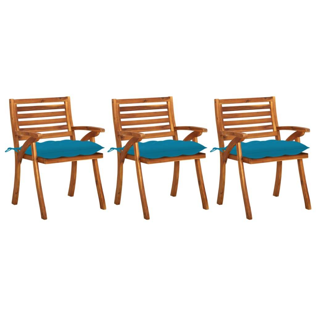 Chaises de jardin bois d'acacia bleu 59 x 59 x 87 cm - PANGIVO - Image 1