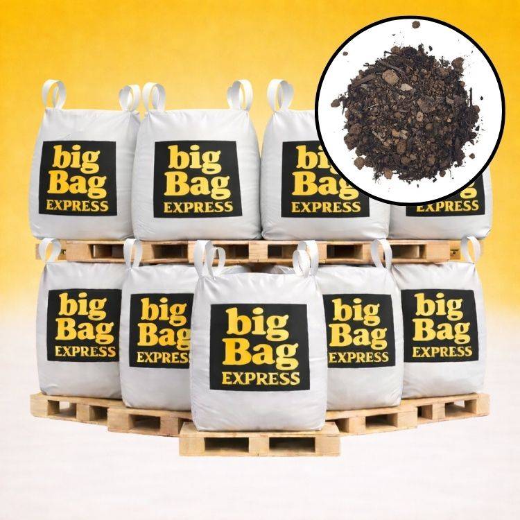 PACK 9 X BIG BAG de 1m3 (+/- 10,8T) Terre Criblée Amendée Compostée à 50% - Livraison PREMIUM - Image 1
