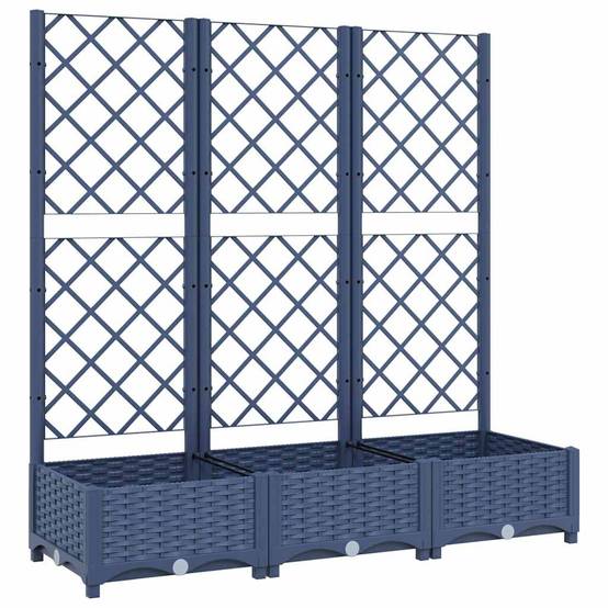 Vidaxl - Jardinière avec treillis bleu gris 120x40x121,5 cm PP vidaXL 318252 - Image 2