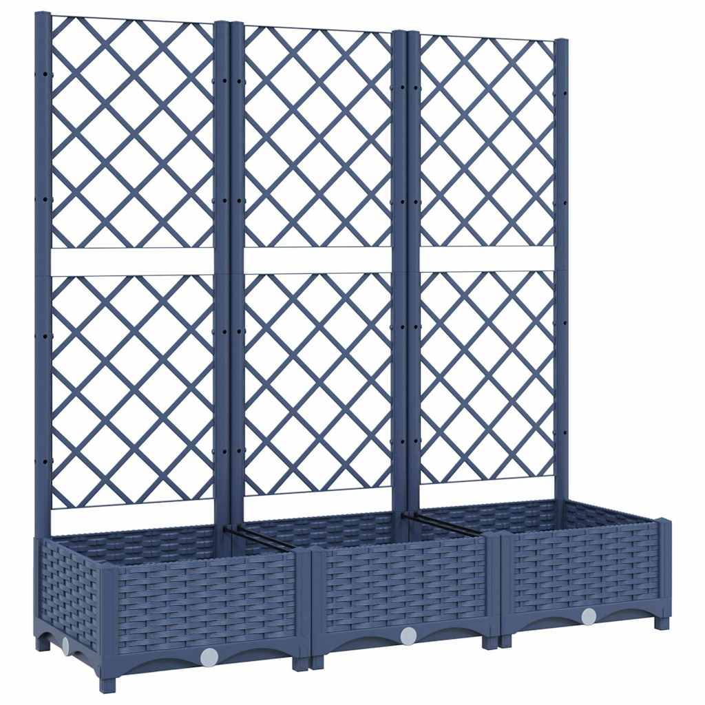 Vidaxl - Jardinière avec treillis bleu gris 120x40x121,5 cm PP vidaXL 318252 - Image 2