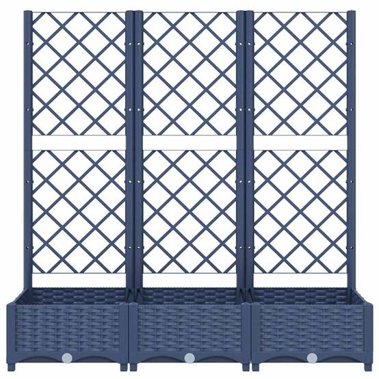 Vidaxl - Jardinière avec treillis bleu gris 120x40x121,5 cm PP vidaXL 318252 - Image 4