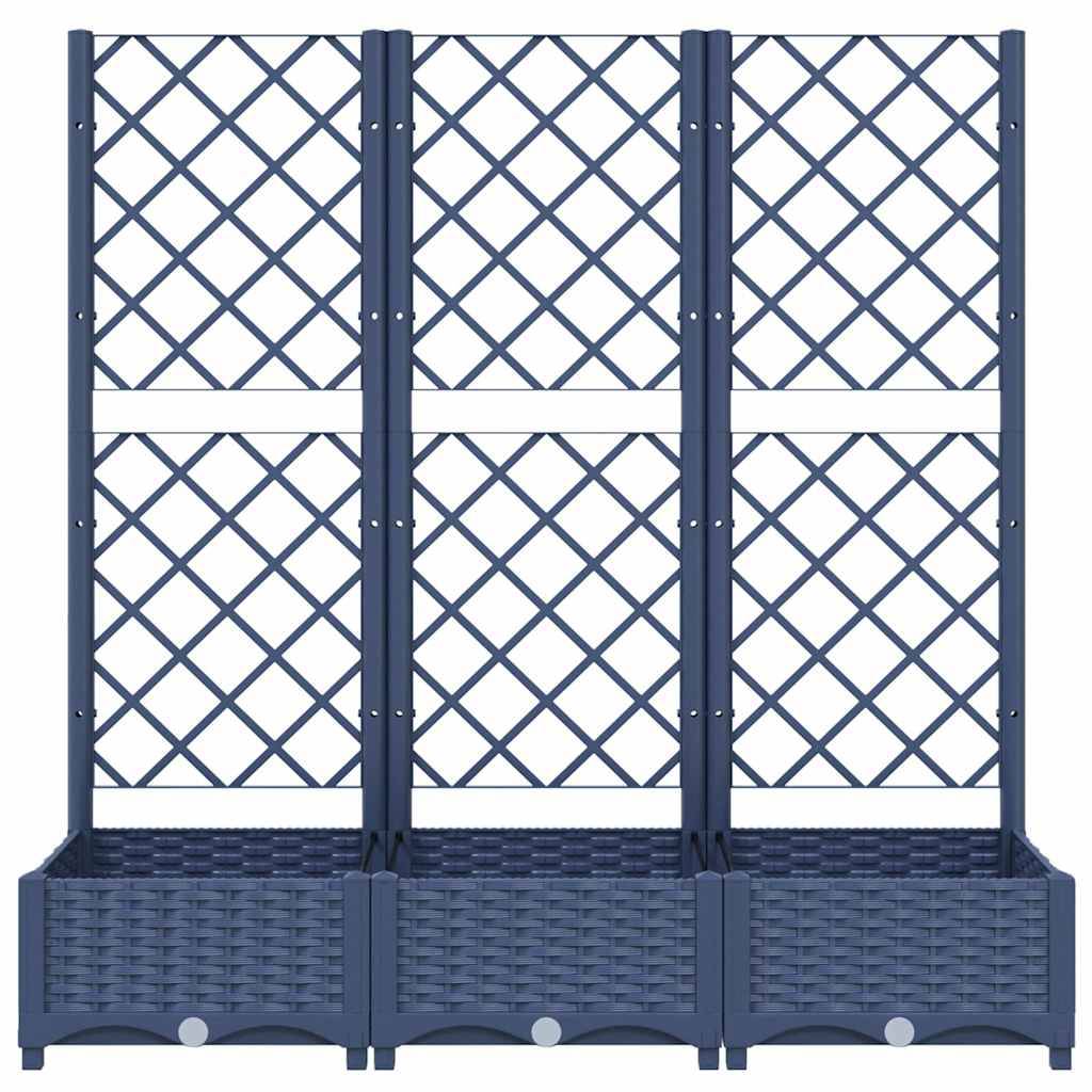 Vidaxl - Jardinière avec treillis bleu gris 120x40x121,5 cm PP vidaXL 318252 - Image 4