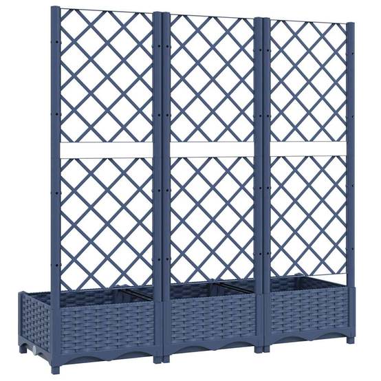 Vidaxl - Jardinière avec treillis bleu gris 120x40x121,5 cm PP vidaXL 318252 - Image 5