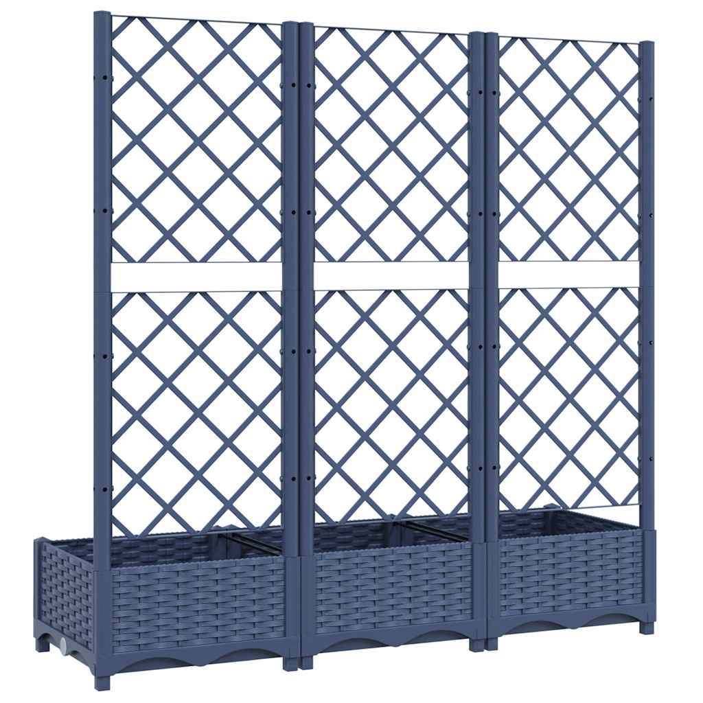Vidaxl - Jardinière avec treillis bleu gris 120x40x121,5 cm PP vidaXL 318252 - Image 5