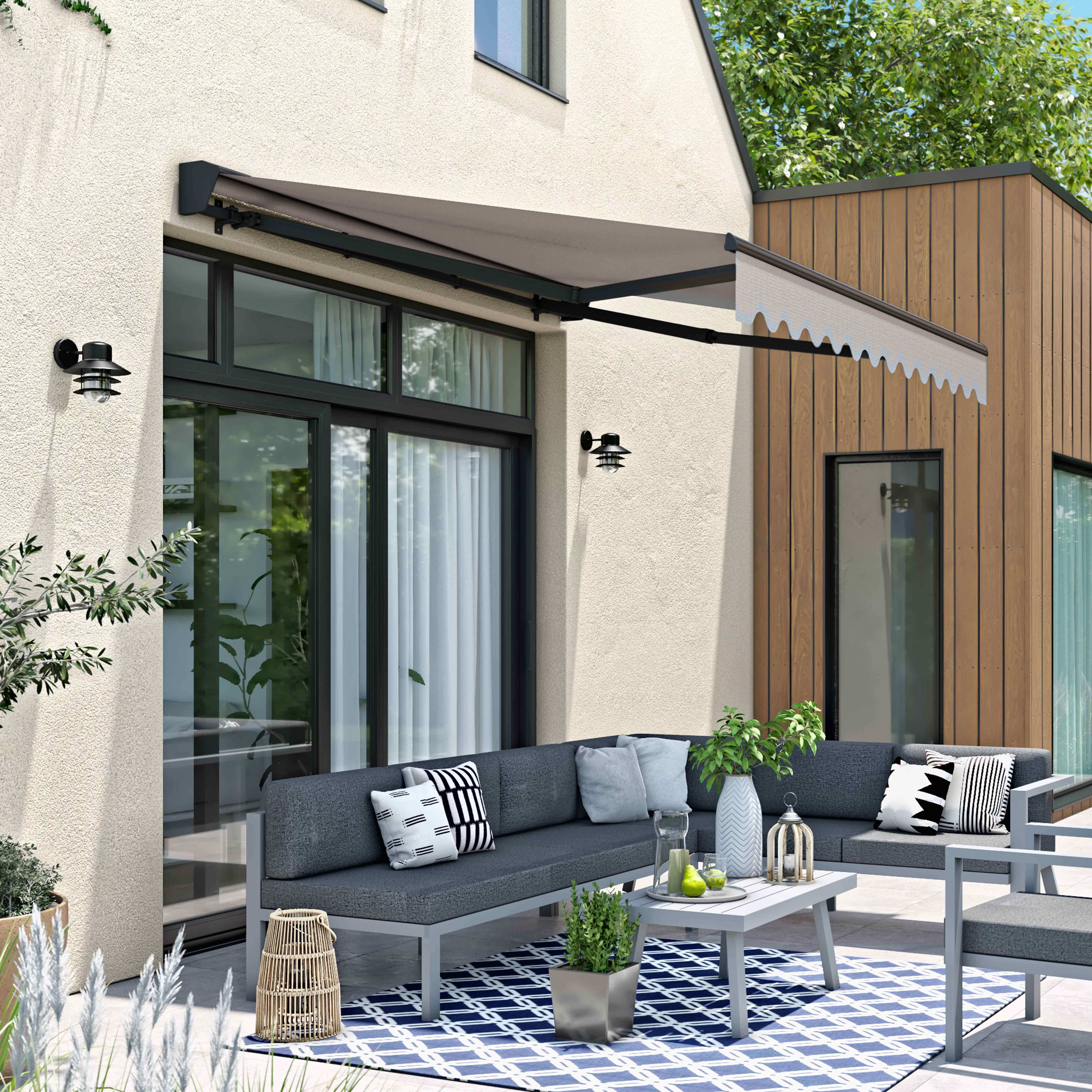 Oviala - Store banne semi-intégral 2,5x2m en aluminium taupe Brehat - Oviala - Imagen 2