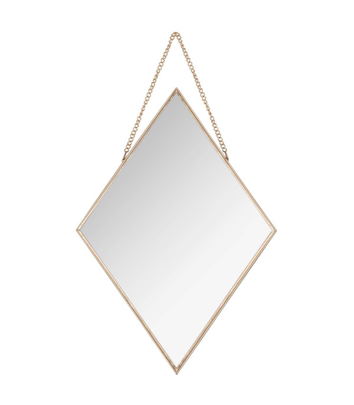 Lot de 3 Miroirs losanges en métal doré - Imagen 2