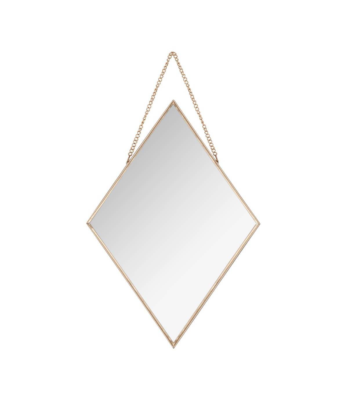 Lot de 3 Miroirs losanges en métal doré - Imagen 3