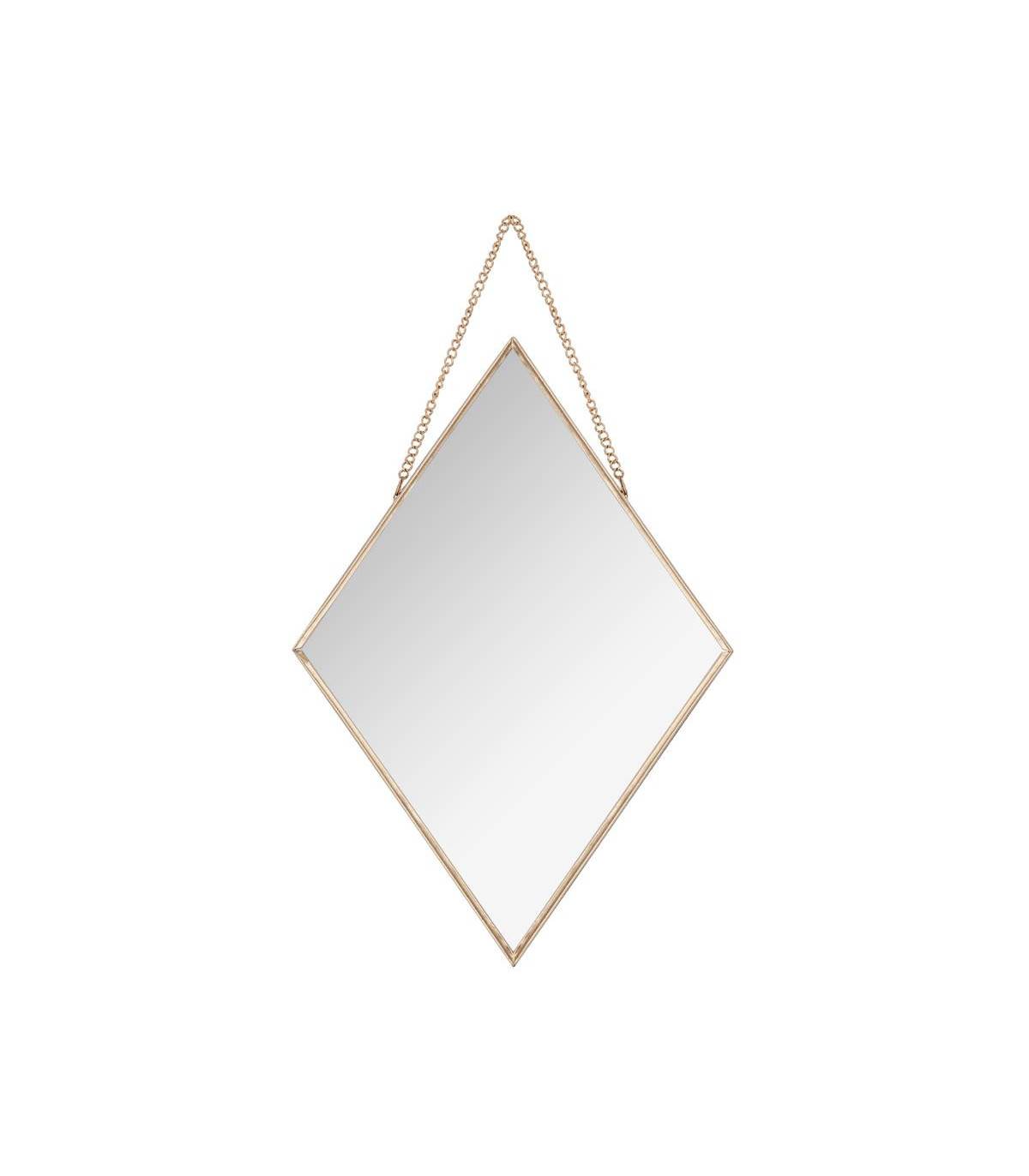 Lot de 3 Miroirs losanges en métal doré - Imagen 4