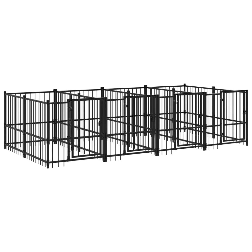 Vidaxl - Chenil d'extérieur pour chiens Acier 7,51 m² vidaXL 3124581 - Imagen 2