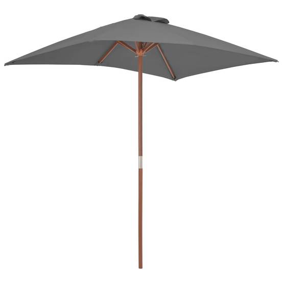 Helloshop26 - Parasol avec mât en bois 150 x 200 cm anthracite - Image 4