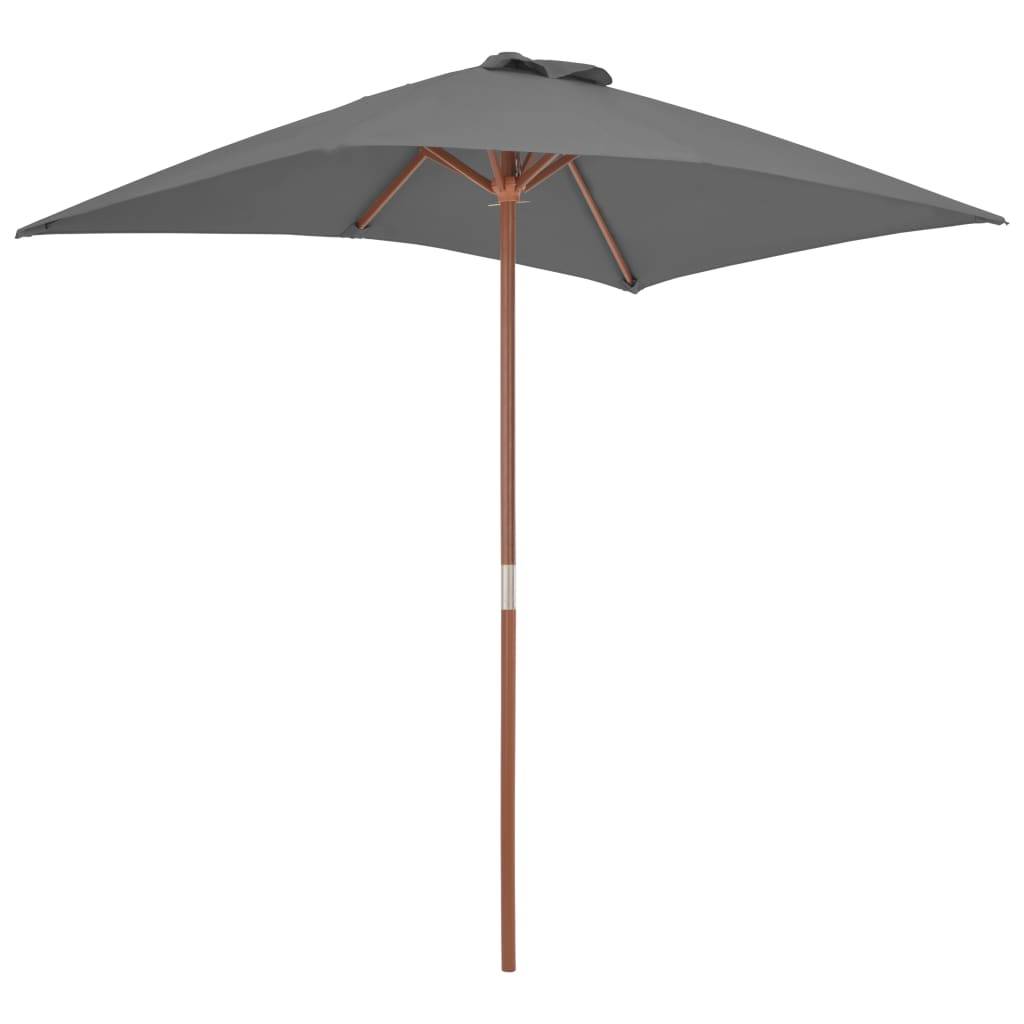 Helloshop26 - Parasol avec mât en bois 150 x 200 cm anthracite - Image 4