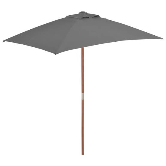 Helloshop26 - Parasol avec mât en bois 150 x 200 cm anthracite - Image 1