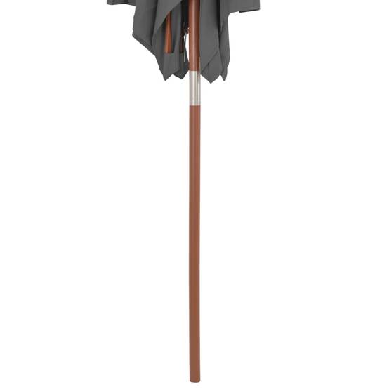 Helloshop26 - Parasol avec mât en bois 150 x 200 cm anthracite - Image 6