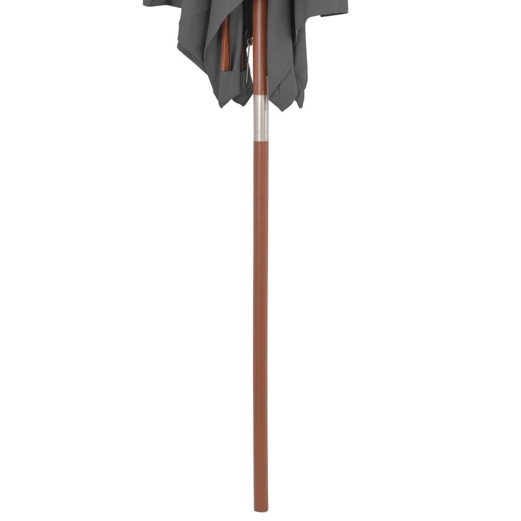 Helloshop26 - Parasol avec mât en bois 150 x 200 cm anthracite - Image 6