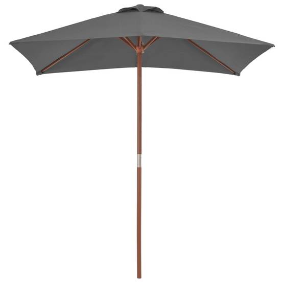 Helloshop26 - Parasol avec mât en bois 150 x 200 cm anthracite - Image 2