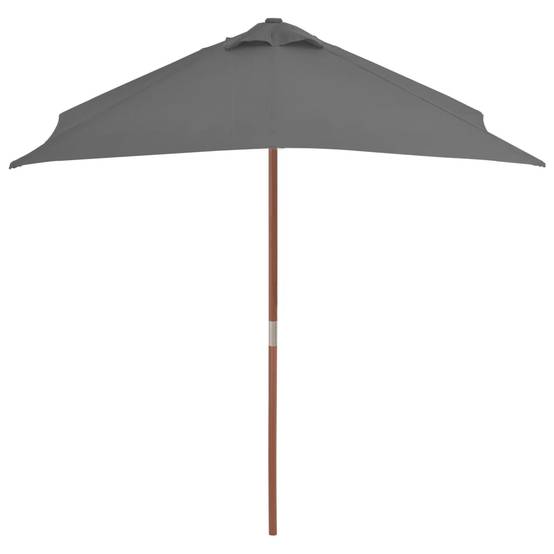 Helloshop26 - Parasol avec mât en bois 150 x 200 cm anthracite - Image 3