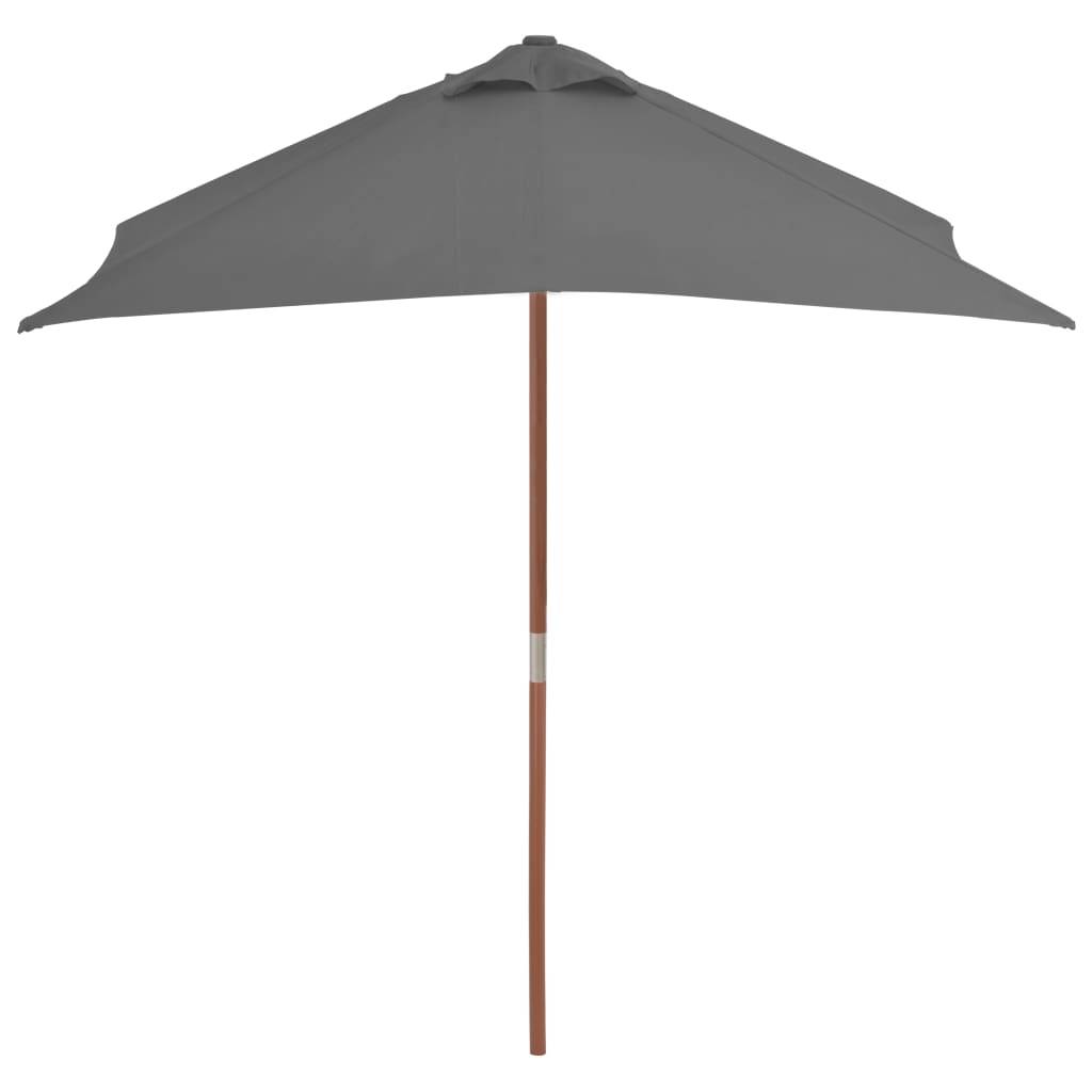 Helloshop26 - Parasol avec mât en bois 150 x 200 cm anthracite - Image 3